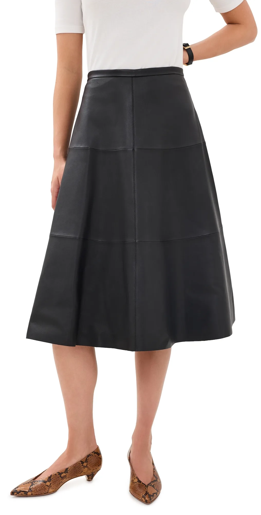 Leather Circle Skirt by Theory