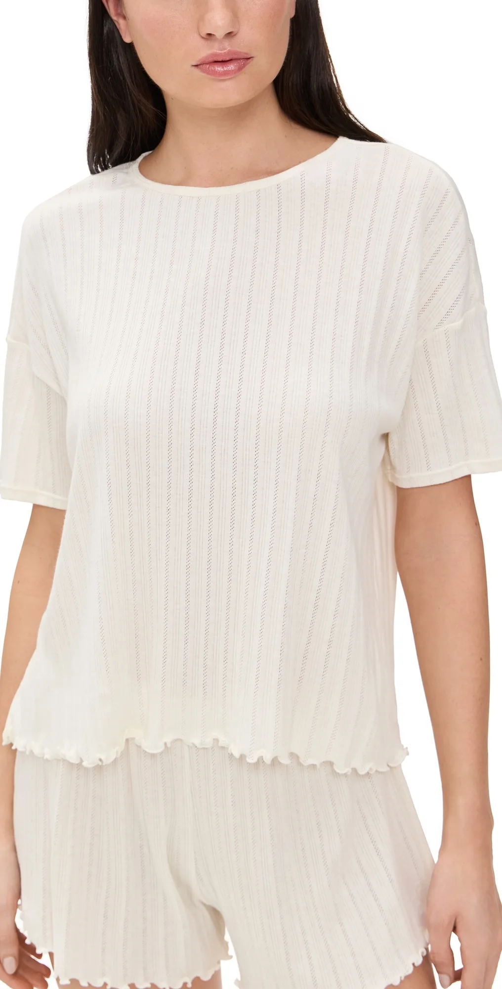Pointelle Short Sleeve Tee by Eberjey