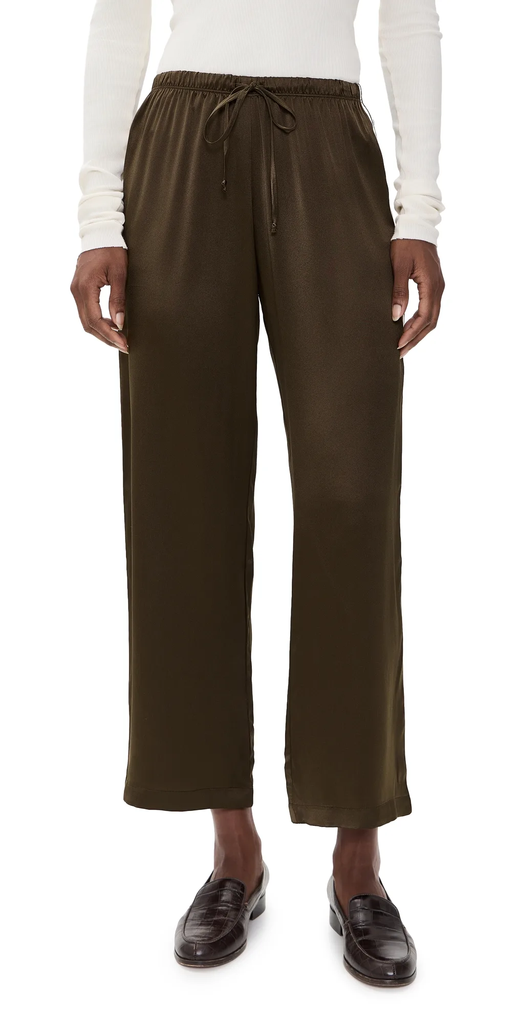 The Silk Stripe Crop Pants by DONNI.