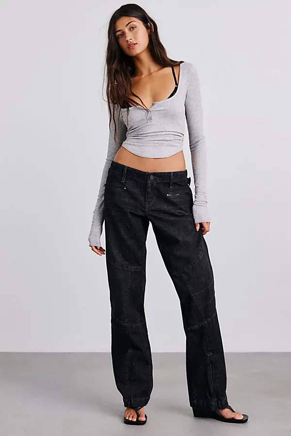 Gigi Motocross Low-Rise Slim Jeans by BDG
