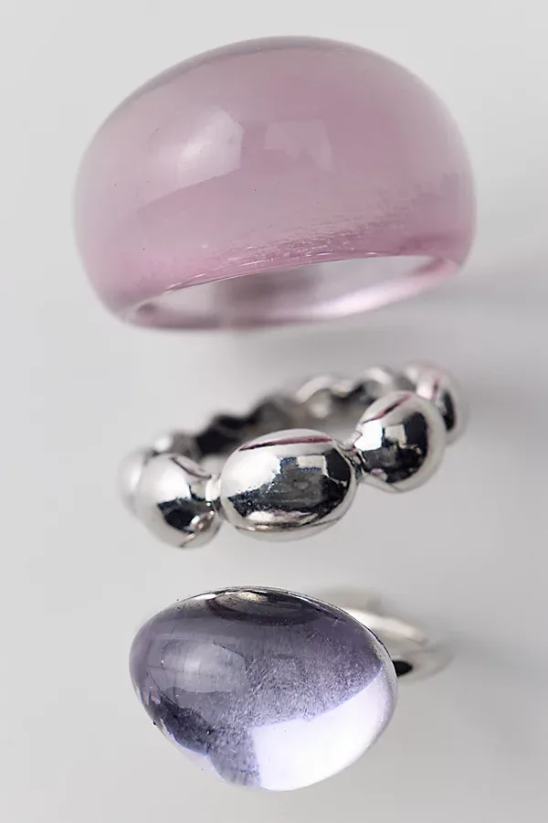 Elena Resin Rings Set by Urban Outfitters