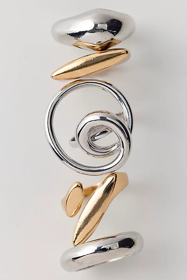 Elena Mixed Metal Rings Set by Urban Outfitters