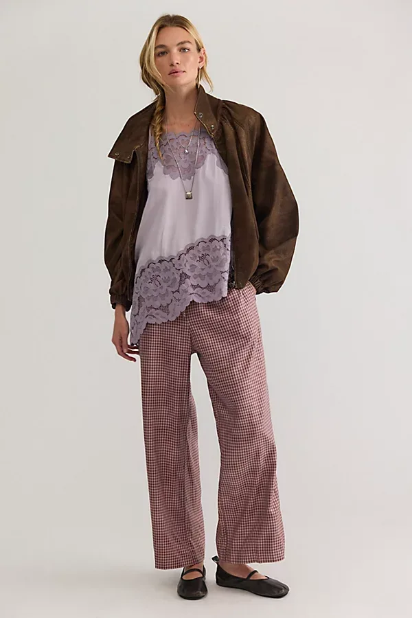 DONNI. the Tencel Plaid Tie Pants by DONNI.