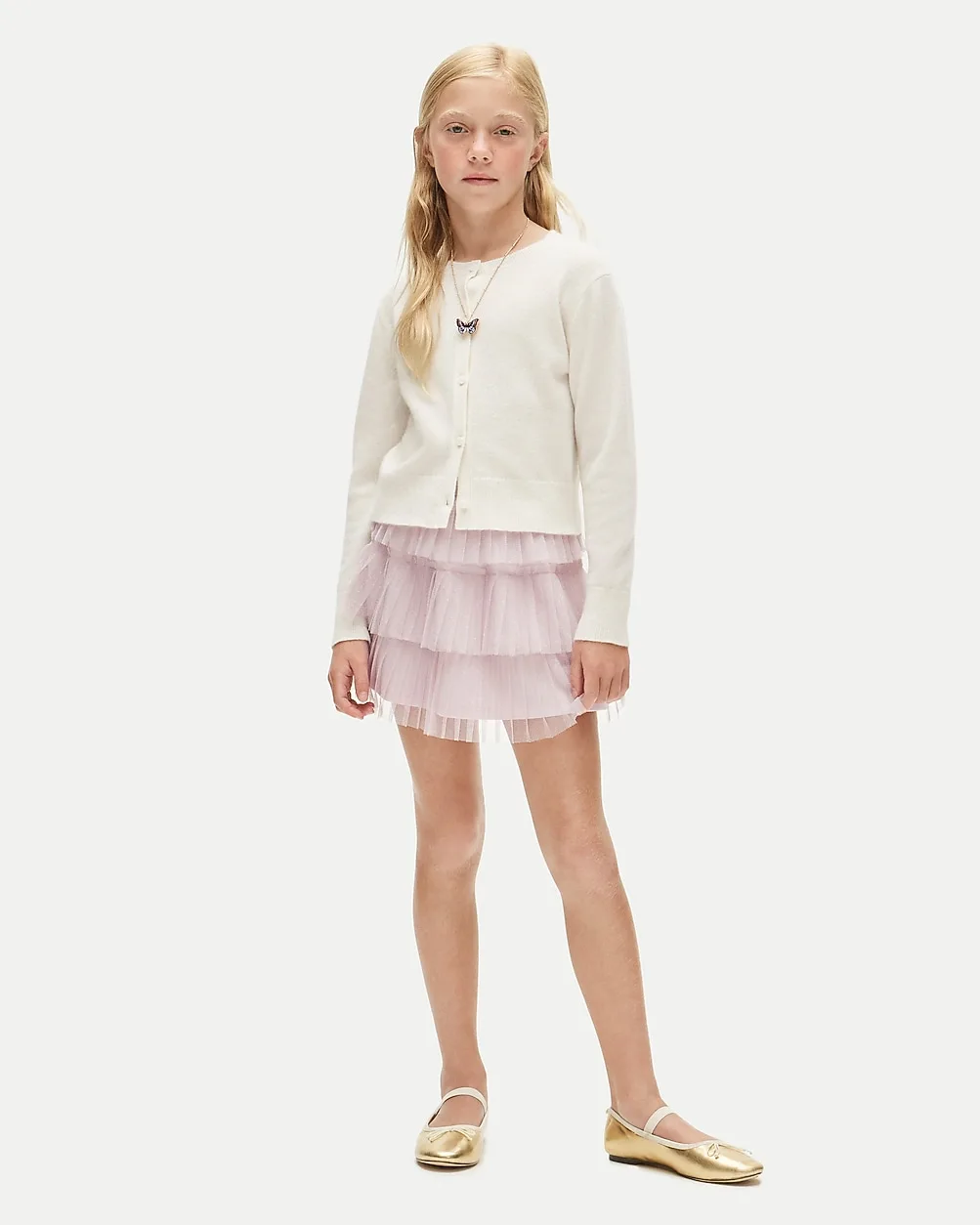 Tiered Skirt in Lurex Metallic Threads Tulle by J.Crew