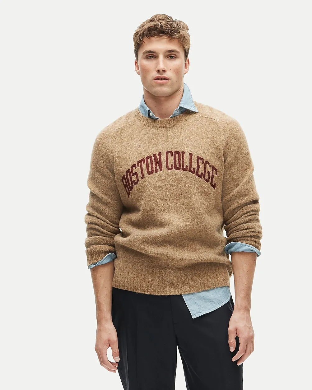 47 x J.Crew Brushed Wool Boston College Sweater by J.Crew