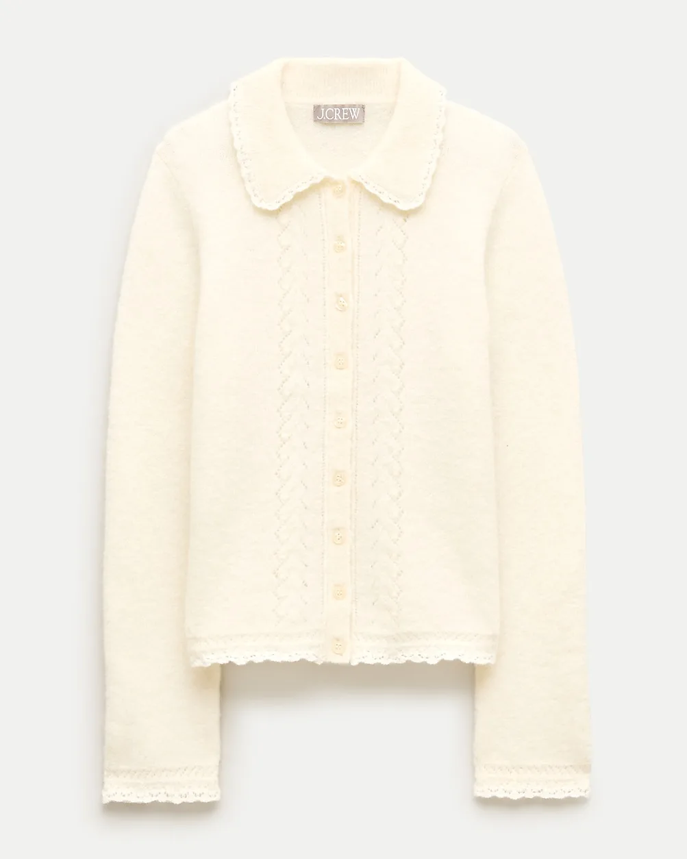 Pointelle Cardigan in Alpaca Blend