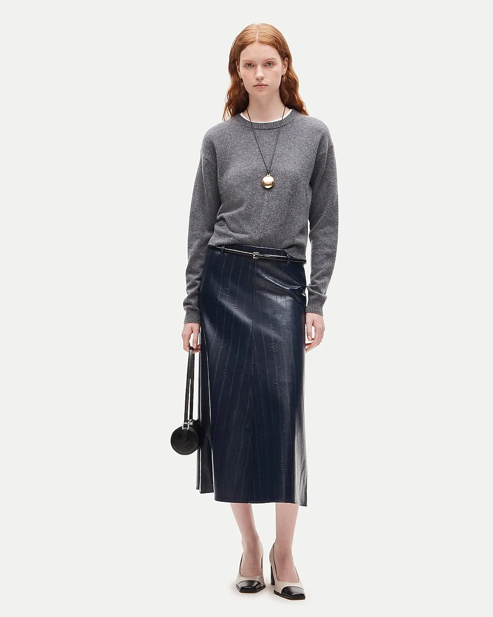 A-Line Skirt in Eel-Embossed Faux Leather by J.Crew