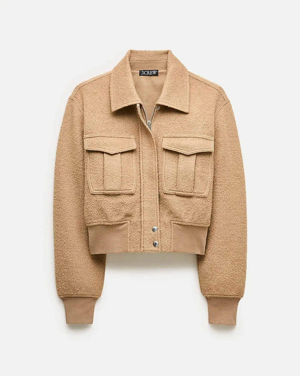 Knit Bomber Jacket in Wool Blend by J.Crew