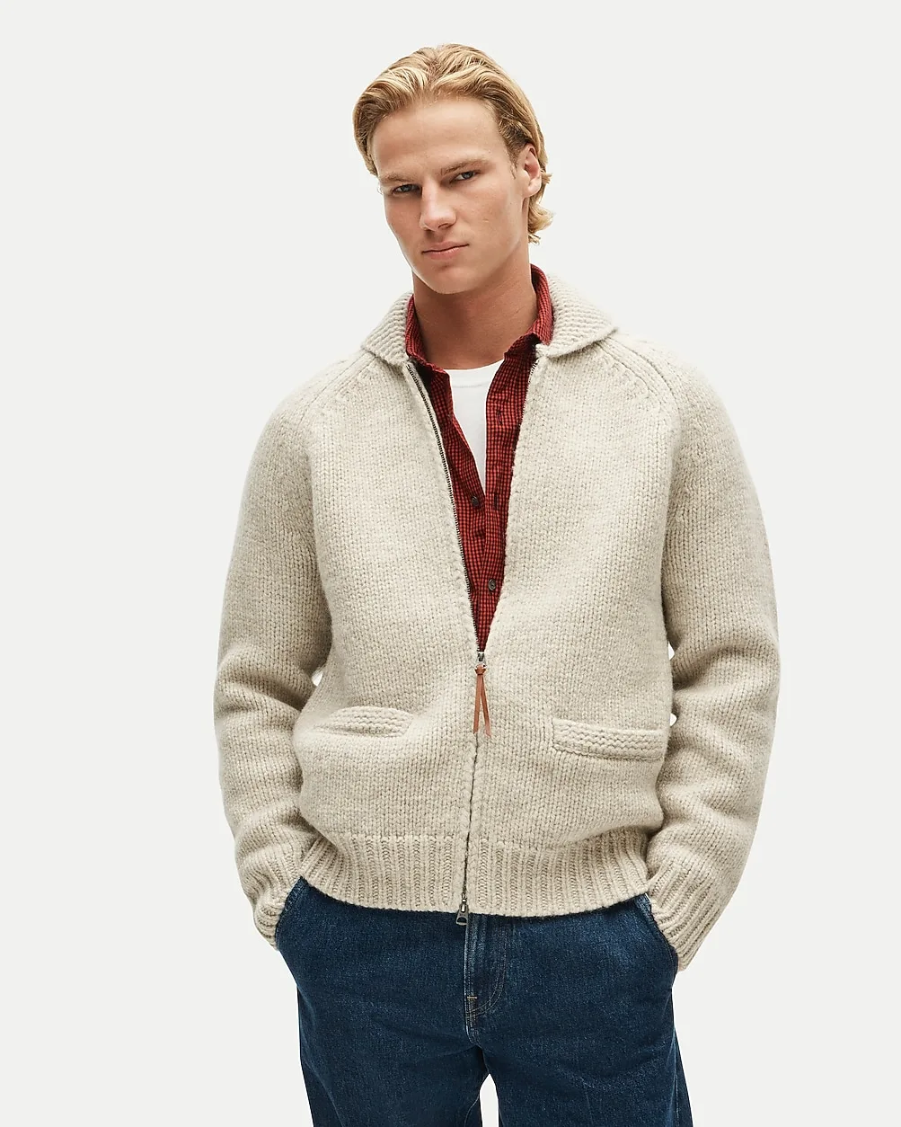 Wallace & Barnes Shawl-Collar Full-Zip Loon Cardigan in Wool by J.Crew