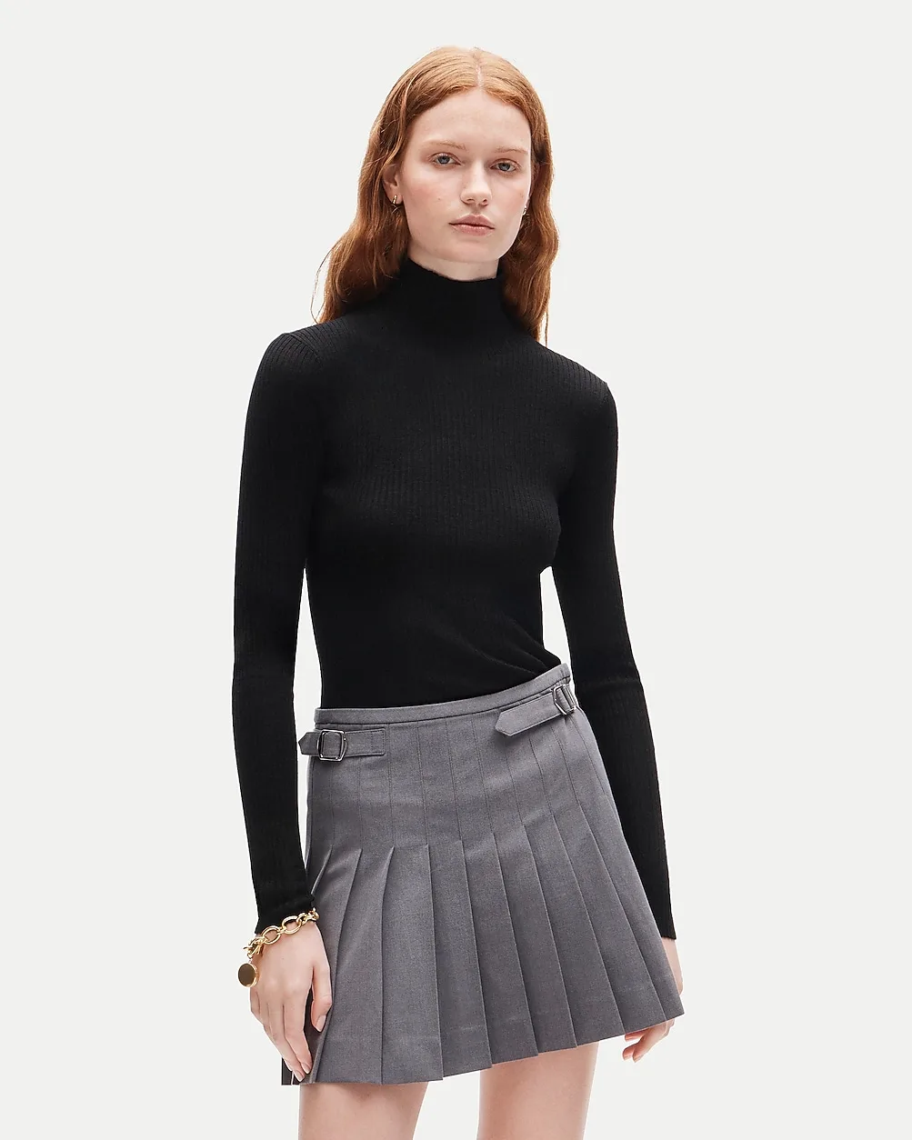 Ribbed Merino Turtleneck Sweater