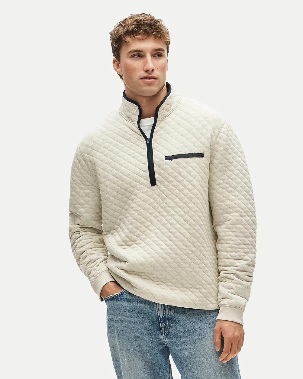 Quilted Quarter-Zip Pullover by J.Crew