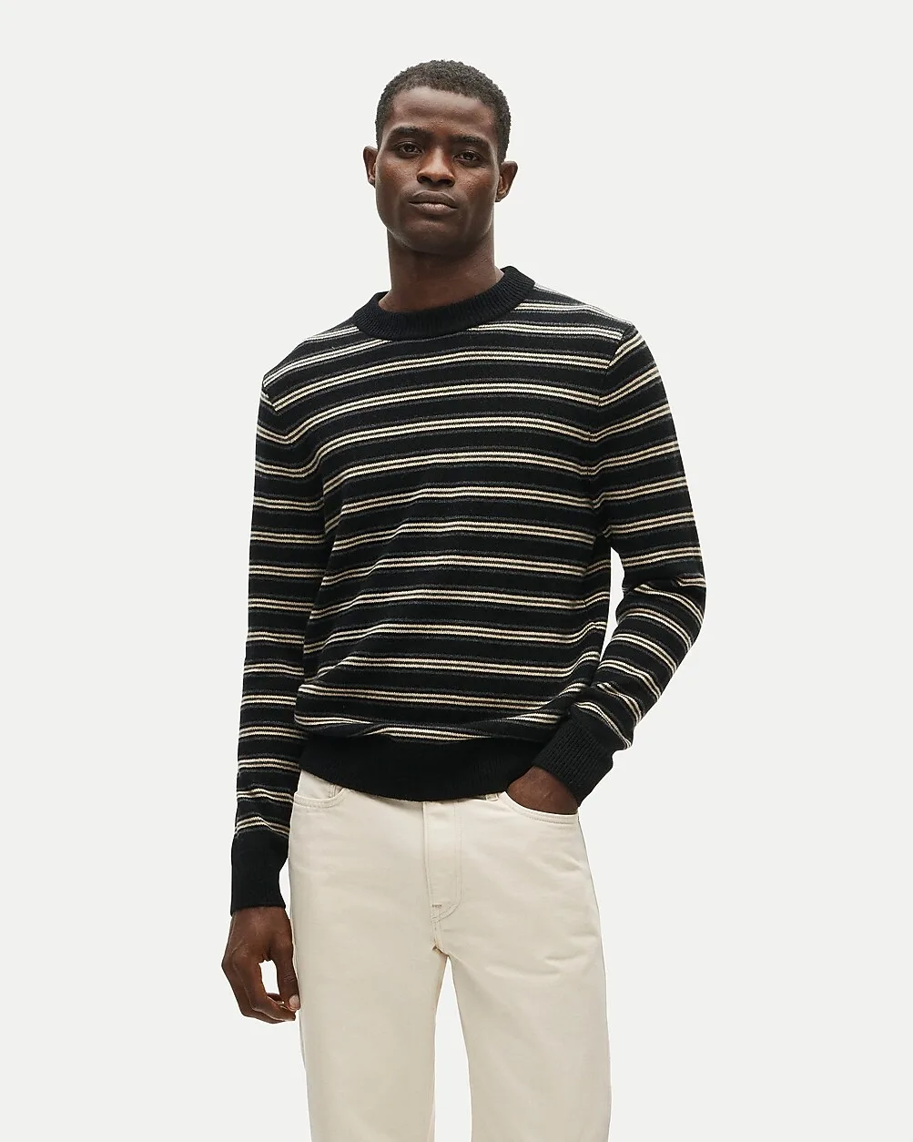 Midweight Cashmere Sweater in Stripe by J.Crew