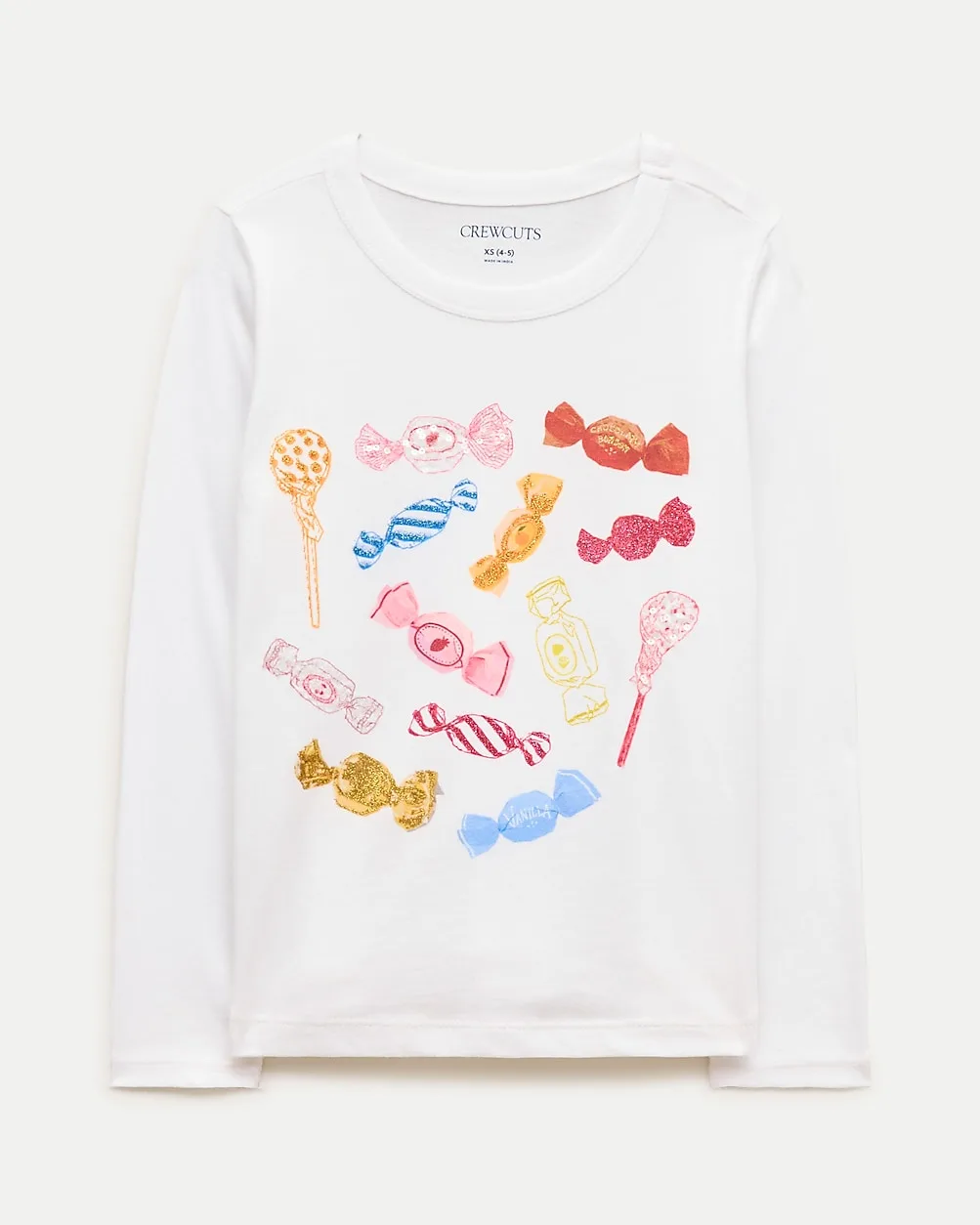 Long-Sleeve Sweets Graphic T-Shirt with Sequins by J.Crew