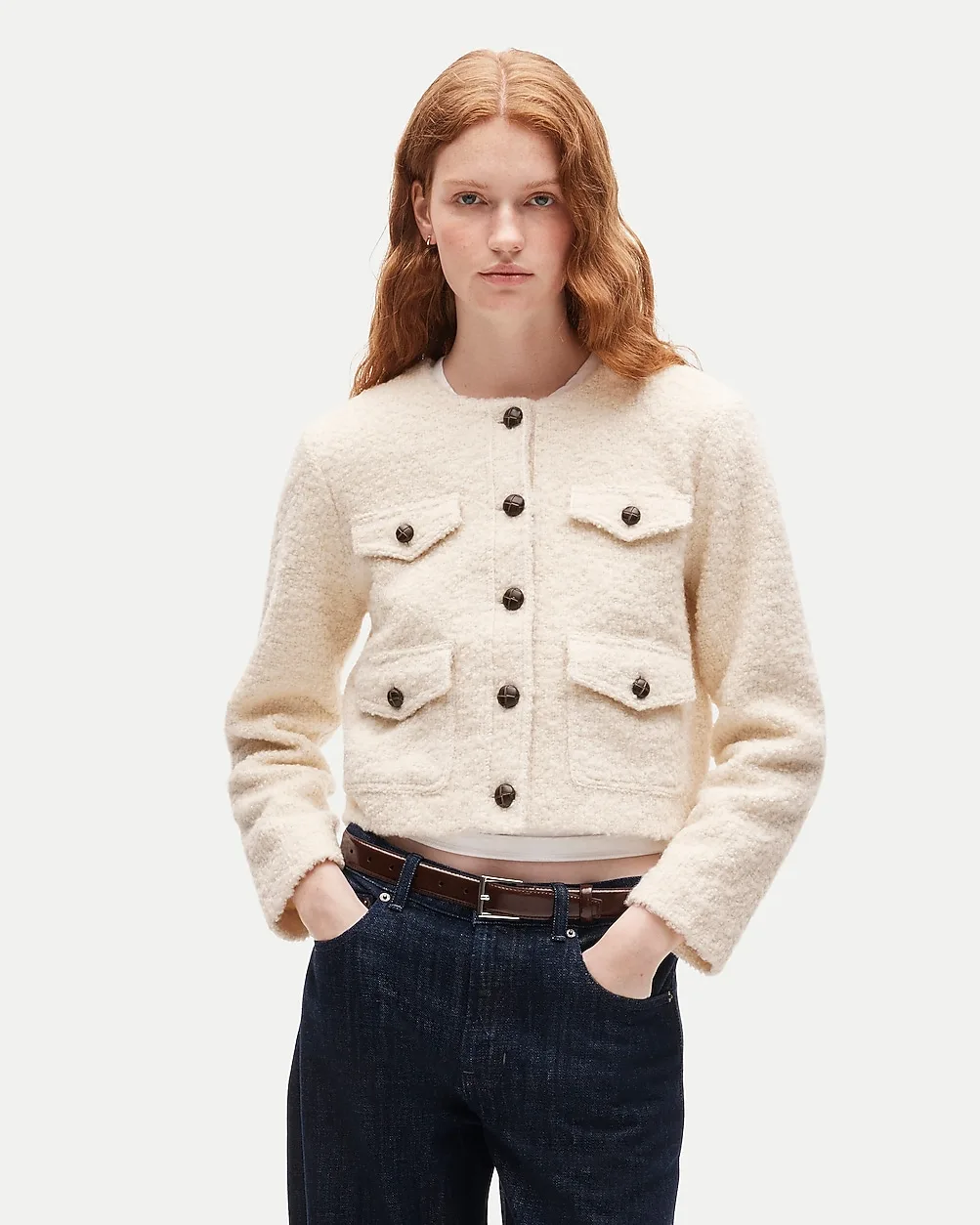 Knit Jacket in Boucl Wool Blend