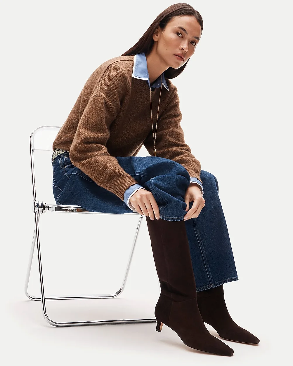 Sylvie Knee-High Boots in Suede