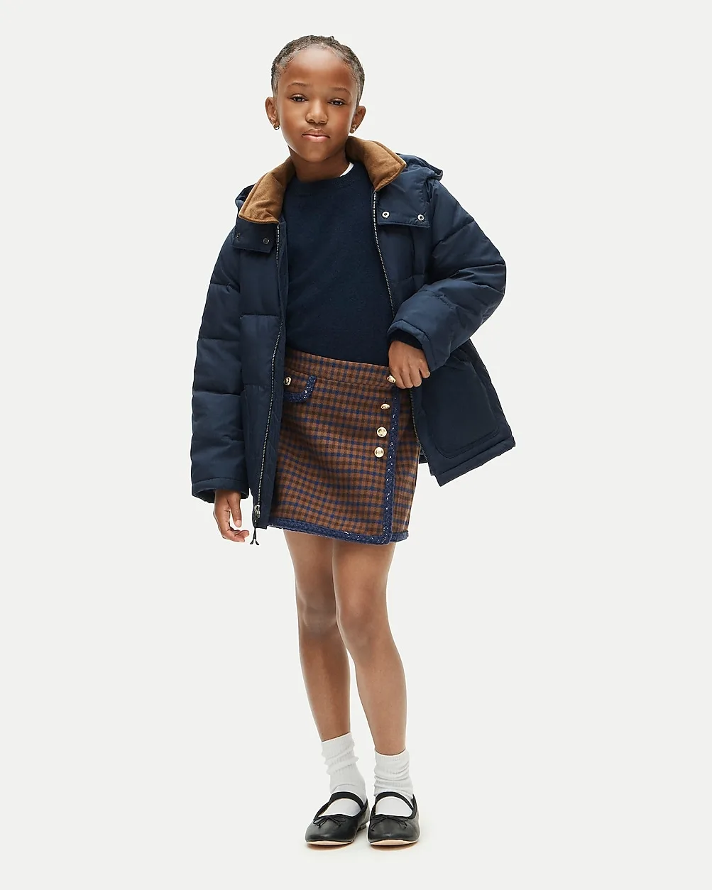 Faux-Wrap Skirt in Houndstooth by J.Crew