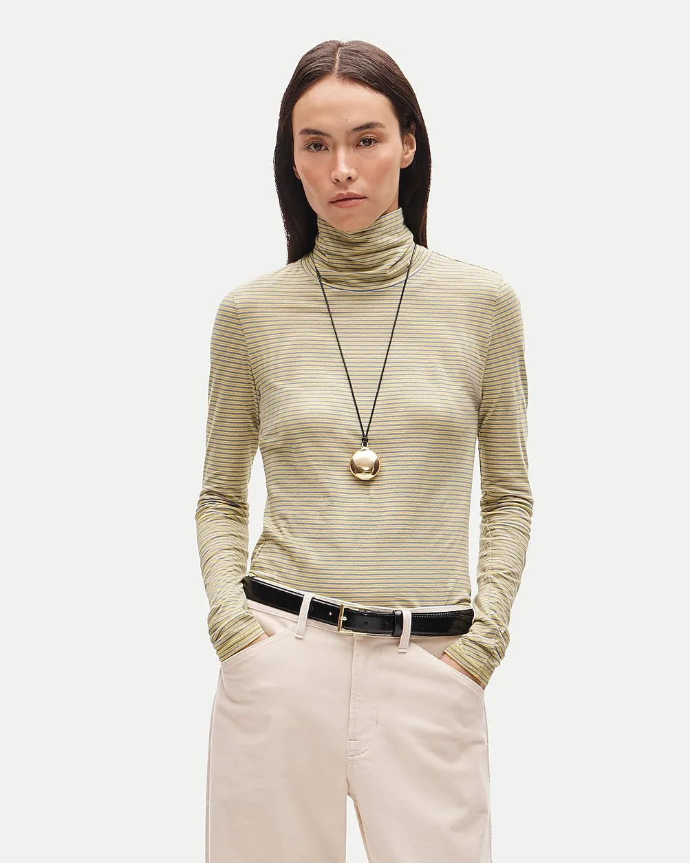 Feather Jersey Turtleneck in Stripe by J.Crew