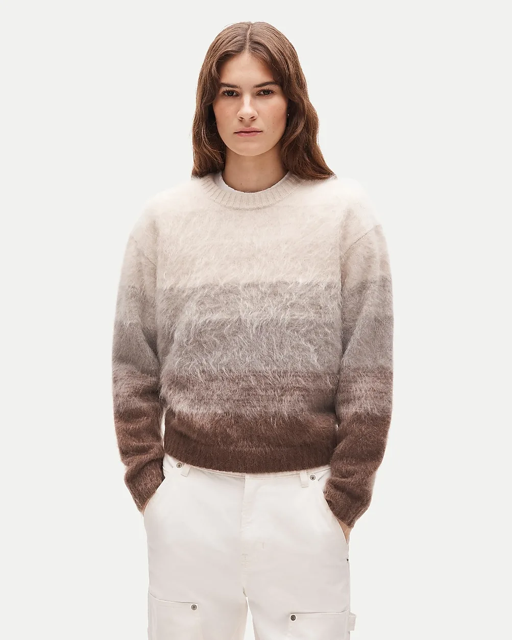 Perfect Cashmere Crewneck in Ombré