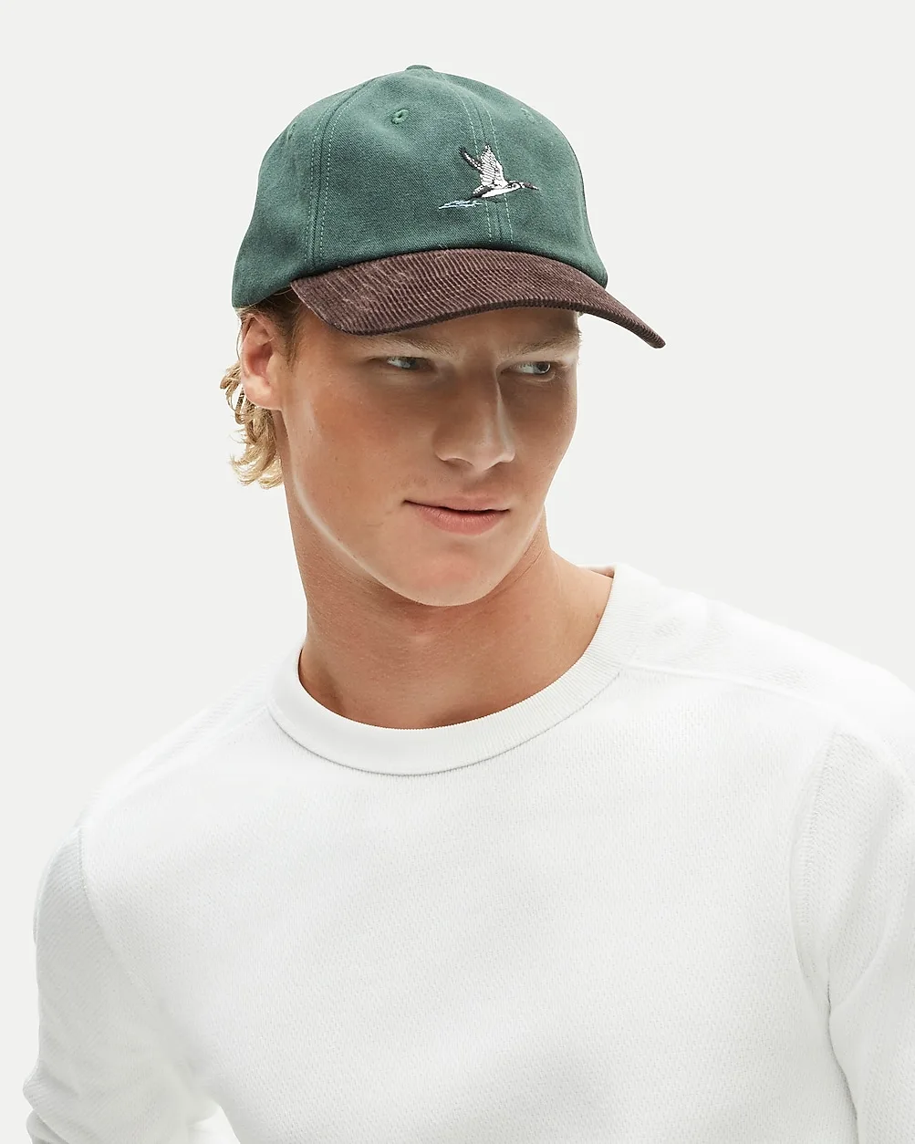 Wallace & Barnes Embroidered Canvas Cap with Corduroy Brim