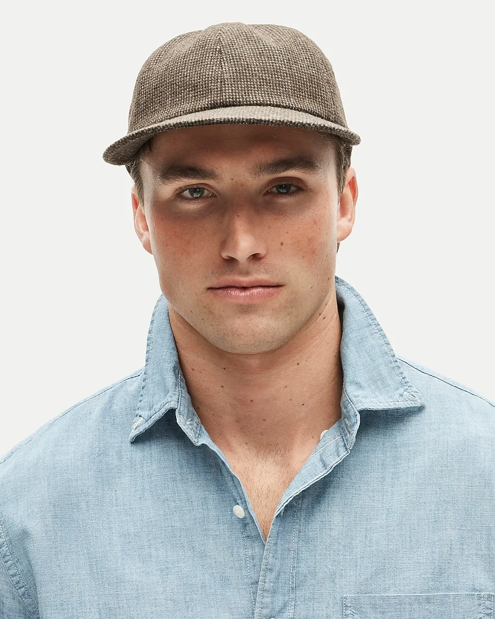 Walking Cap in Houndstooth Wool
