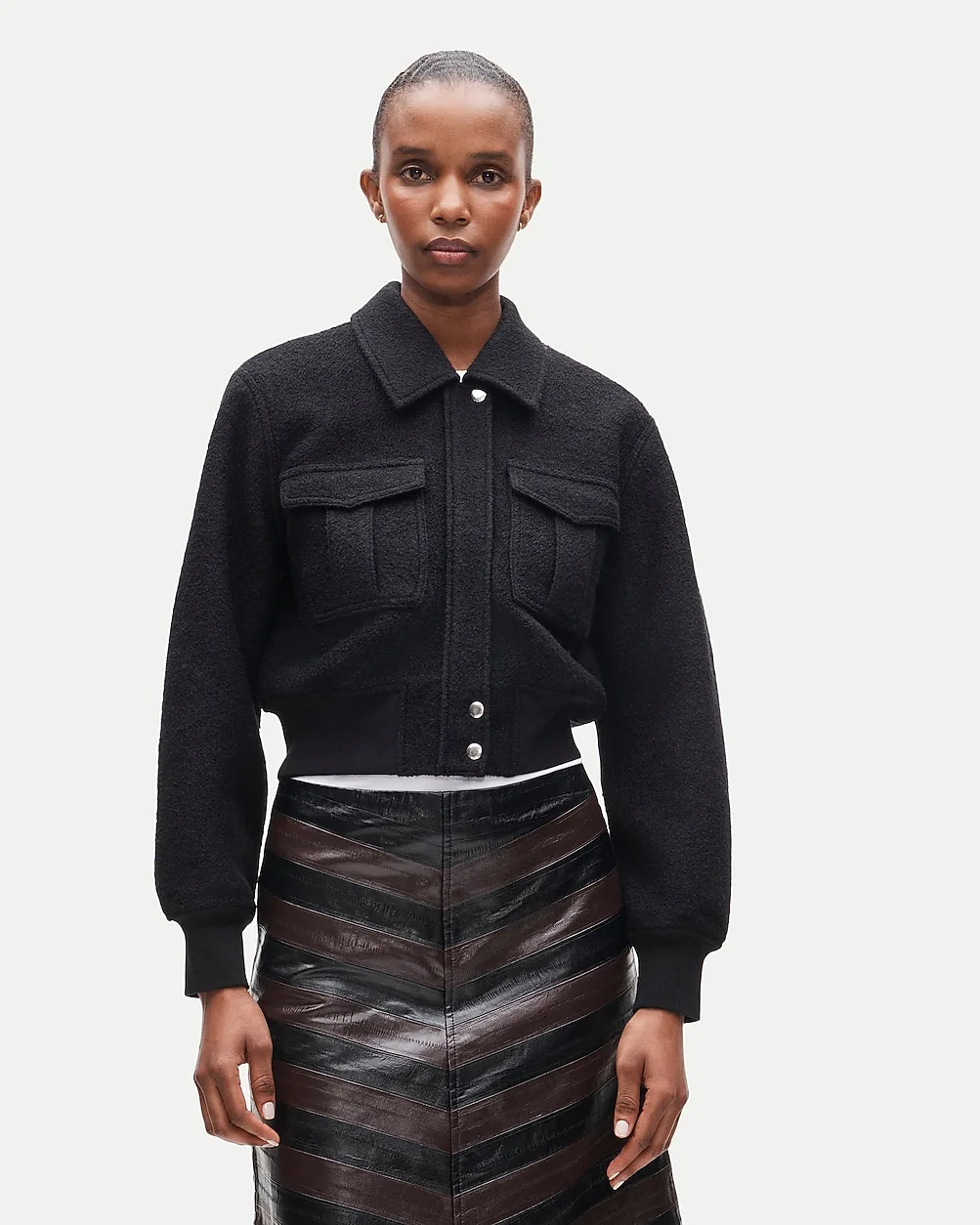Knit Bomber Jacket in Wool Blend