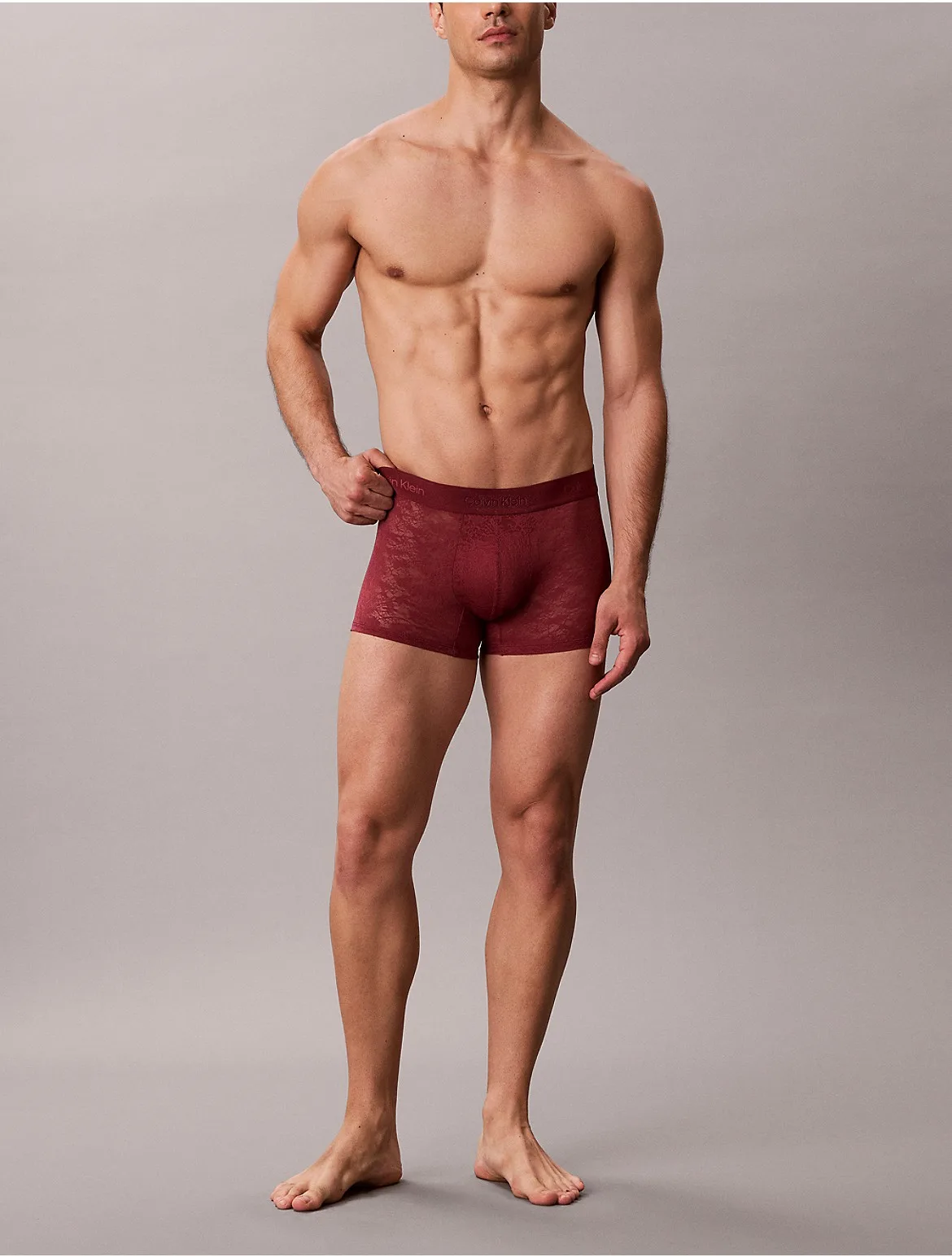 Sculpt Lace Low Rise Trunk by Calvin Klein