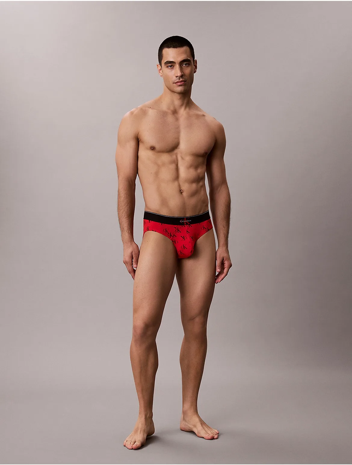 Graphic Monogram Microfiber Stretch Hip Brief by Calvin Klein
