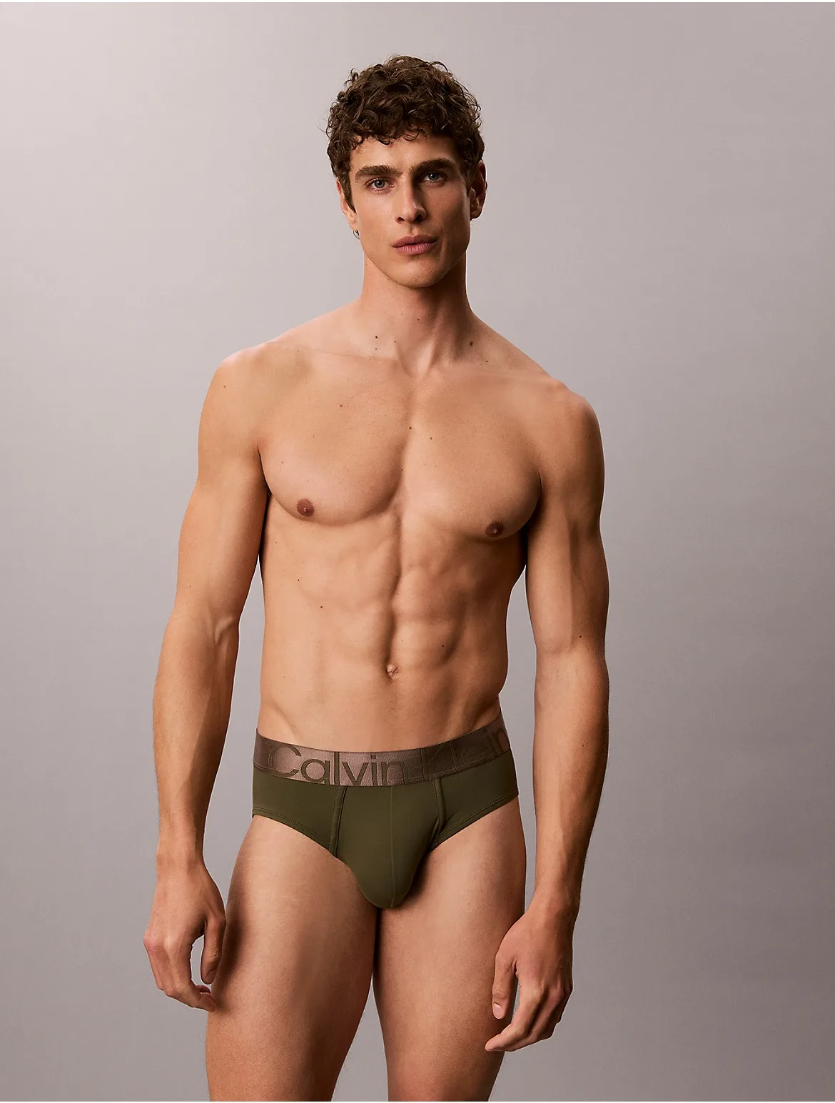 Brushed Microfiber Stretch Bronze Hip Brief by Calvin Klein