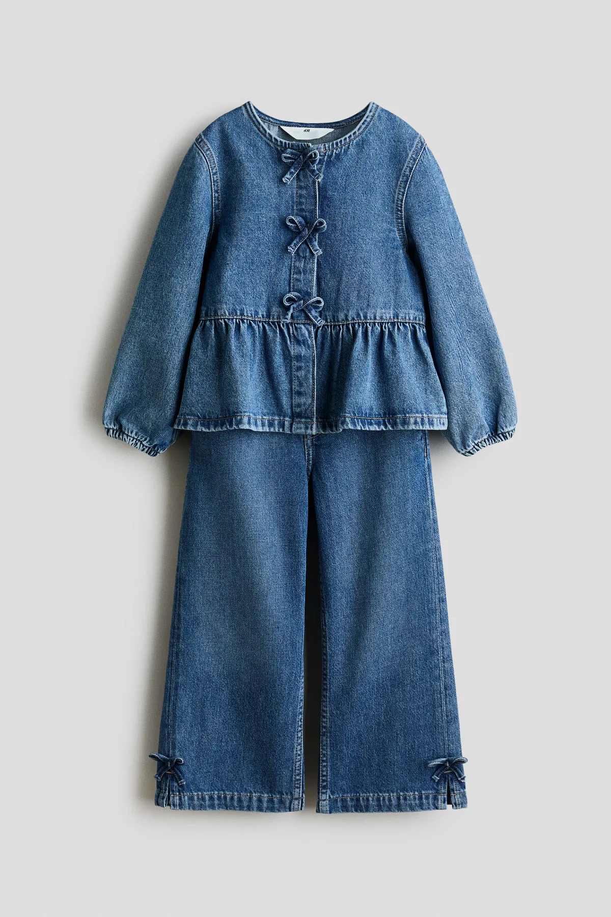 2-Piece Bow-Detail Denim Set by H&M