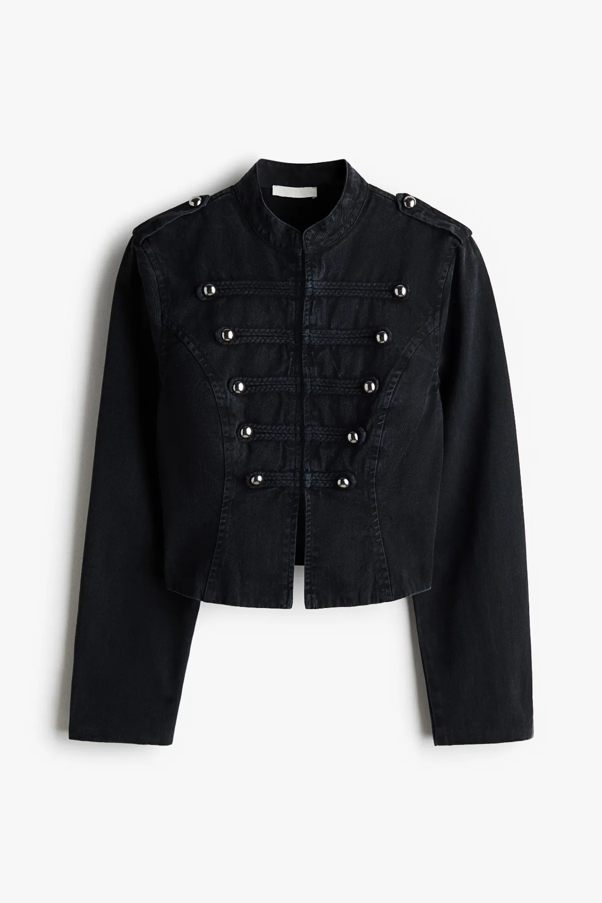 Button-Detail Twill Jacket