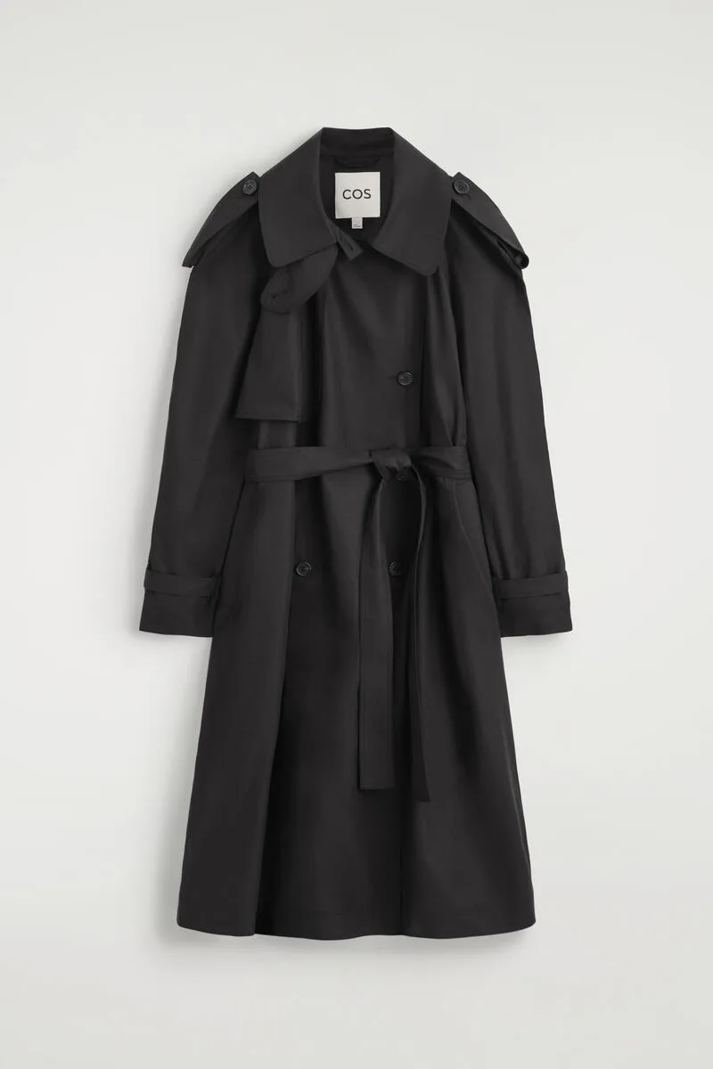 Mock-Neck Cotton Trench Coat by COS