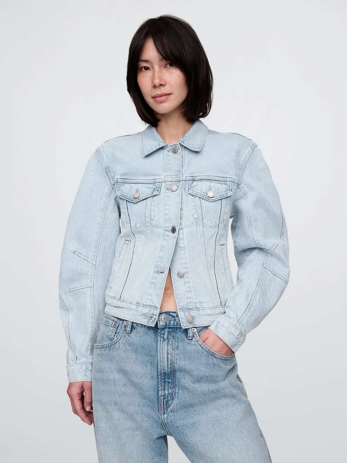 Barrel-Sleeve Icon Denim Jacket by Gap