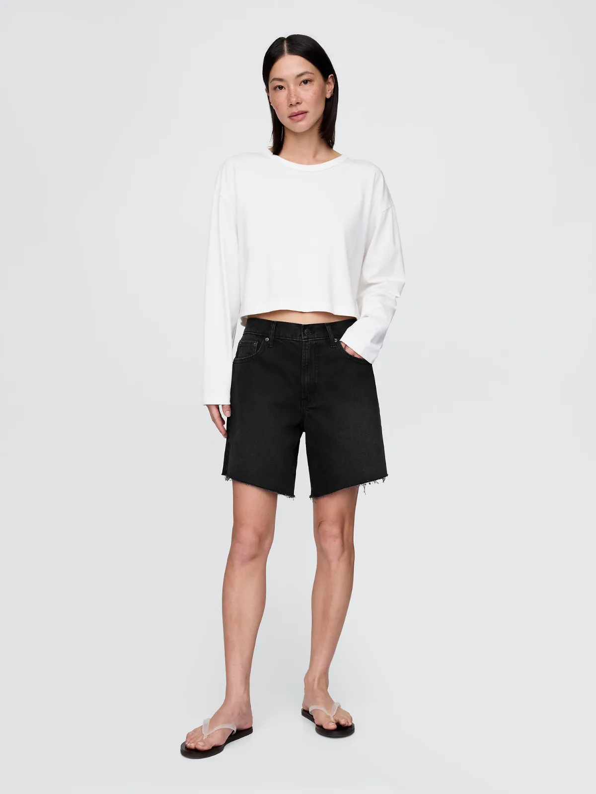 8 Mid Rise 90s Loose Denim Bermuda Shorts by Gap
