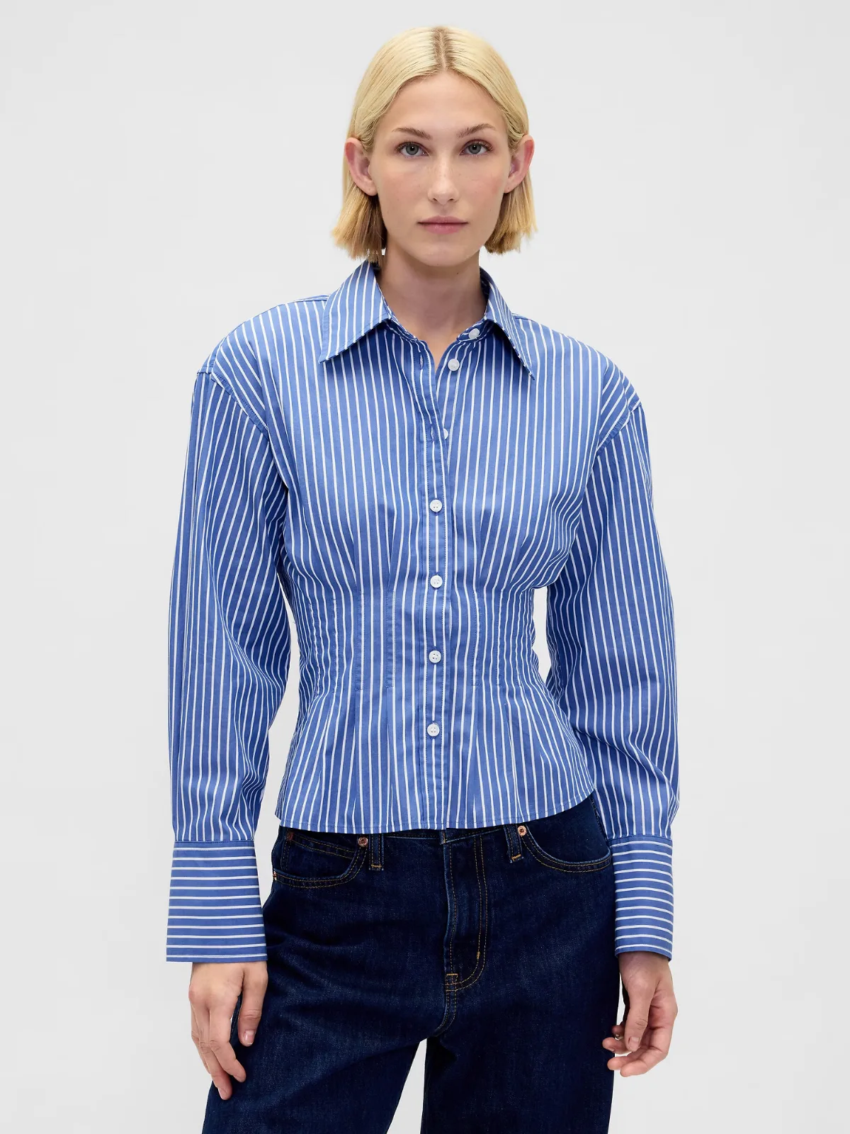 Organic Cotton Poplin Fitted Shirt by Gap