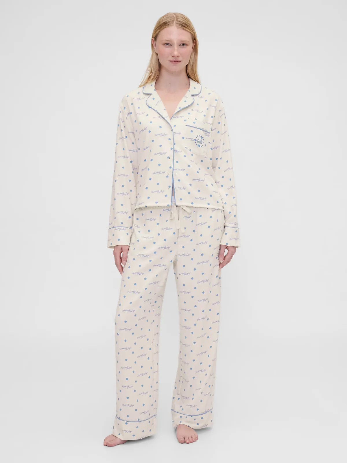 Gap x Summer Fridays Relaxed Flannel Dotted PJ Pants