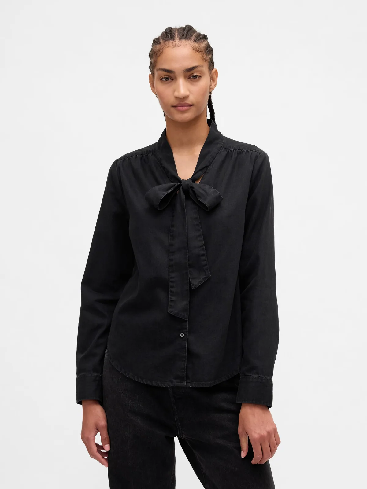 Denim Tie-Neck Shirt by Gap