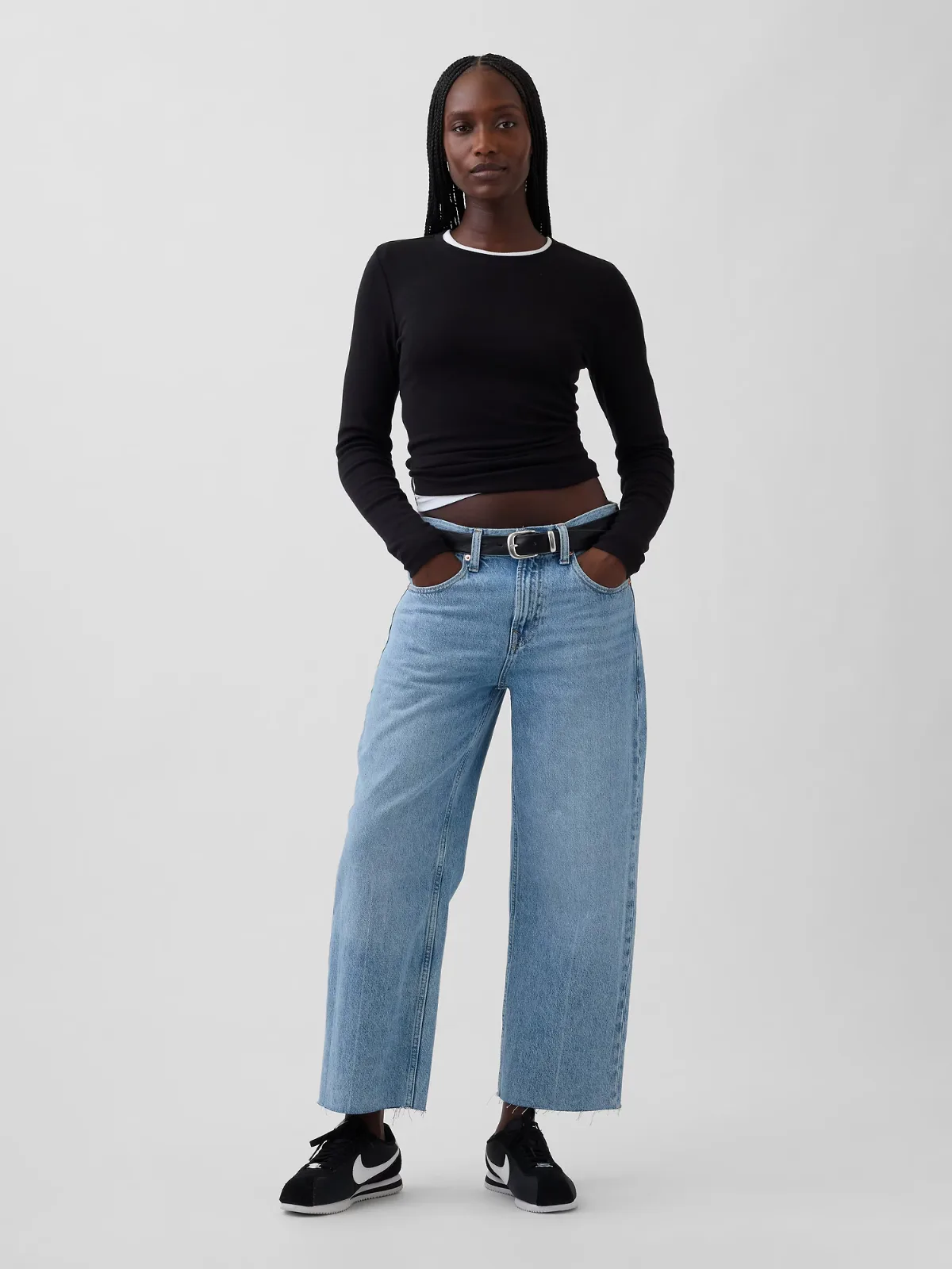 Low Slung Relaxed Crop Jeans