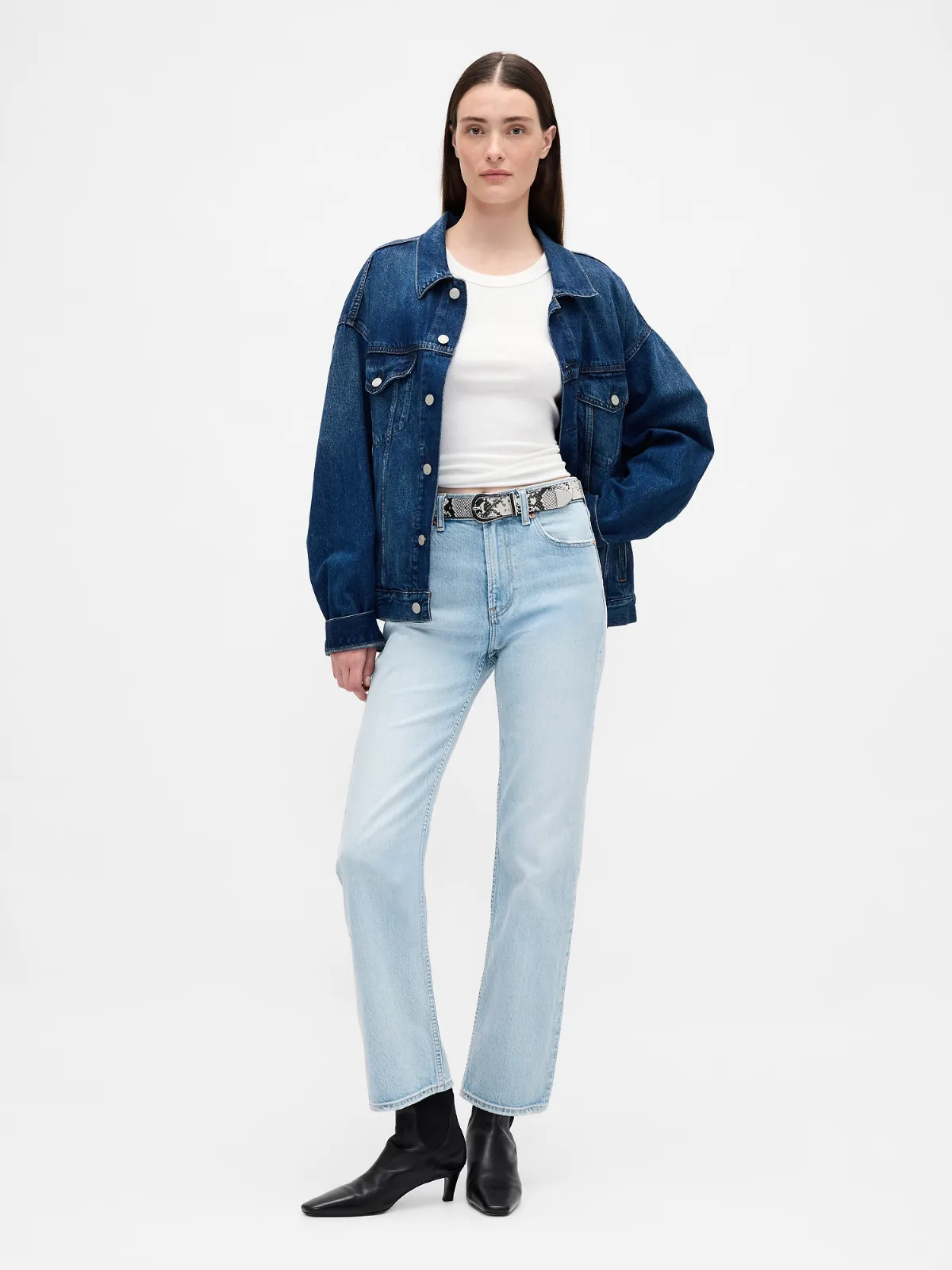 High Rise 90s Slim Straight Crop Jeans by Gap