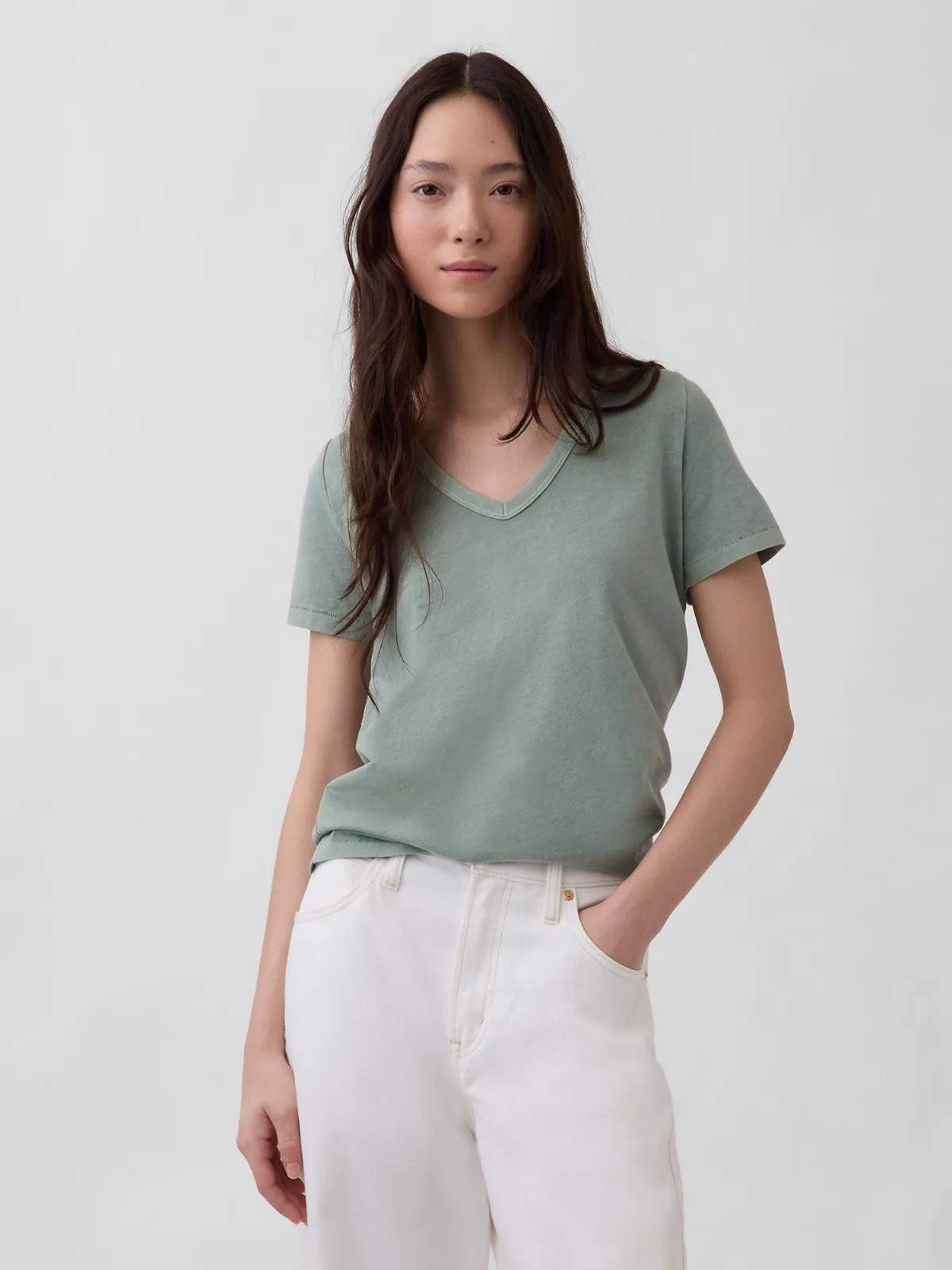 Organic Cotton VintageSoft V-Neck T-Shirt by Gap