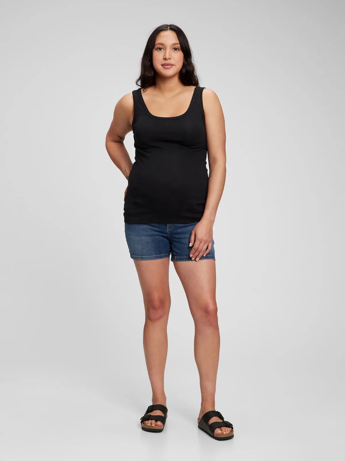 4" Maternity Inset Panel Denim Shorts by Gap