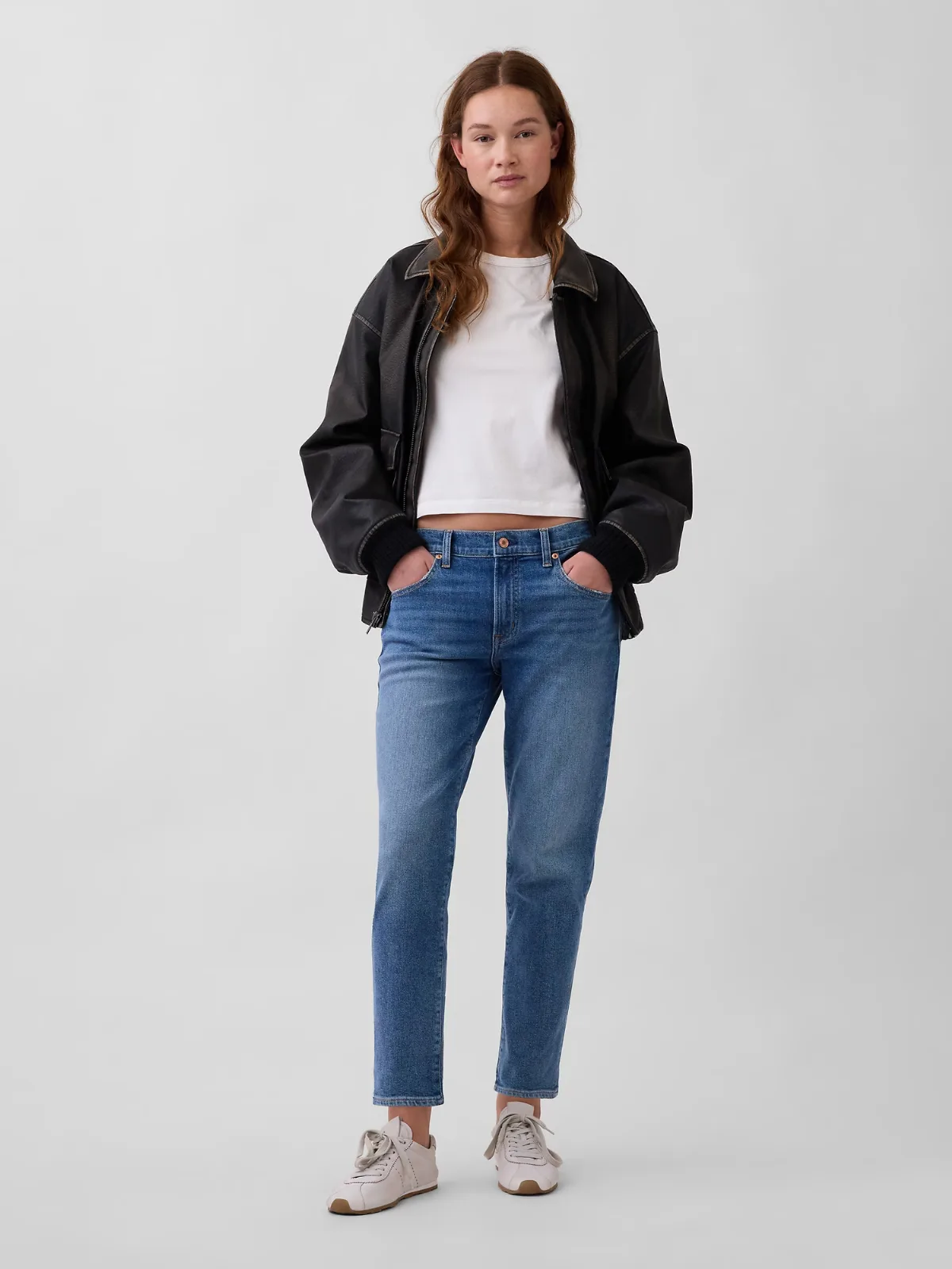 Mid Rise Slim Taper Jeans by Gap