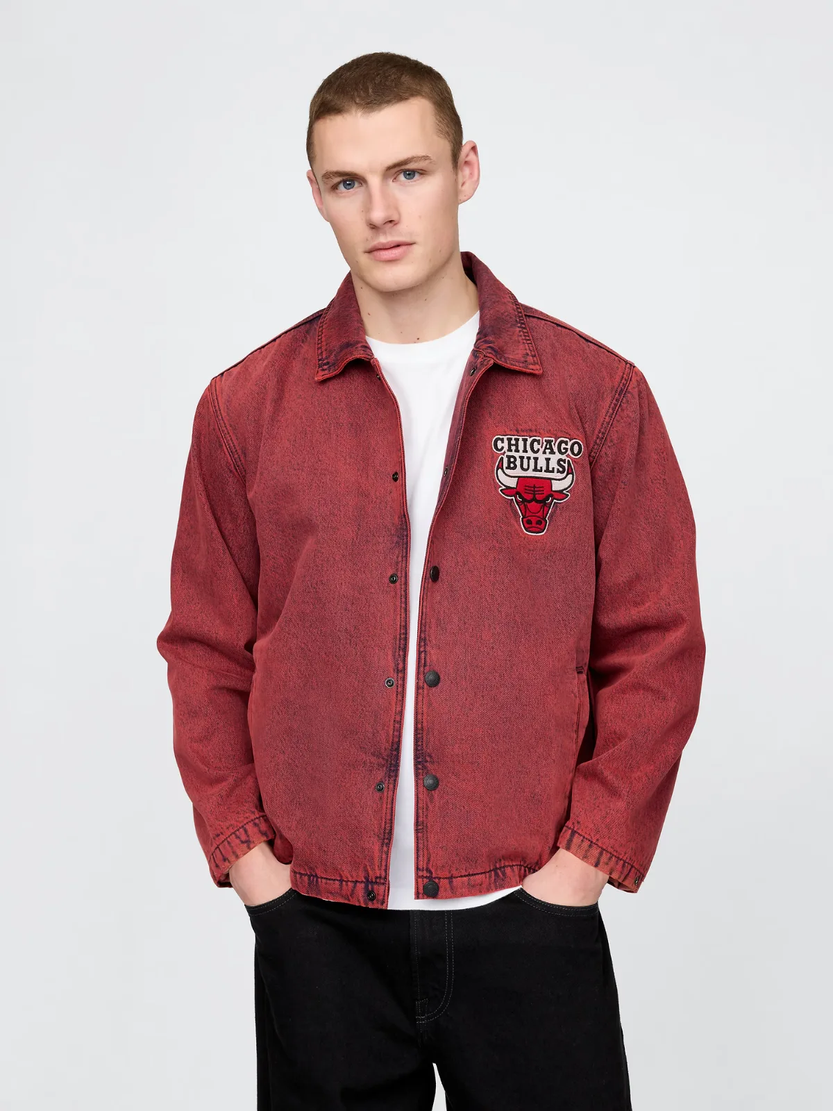 NBA Chicago Bulls Logo Denim Coaches Jacket by Gap