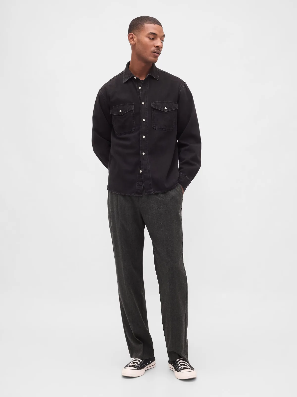365 Wool-Blend Relaxed Trousers by Gap