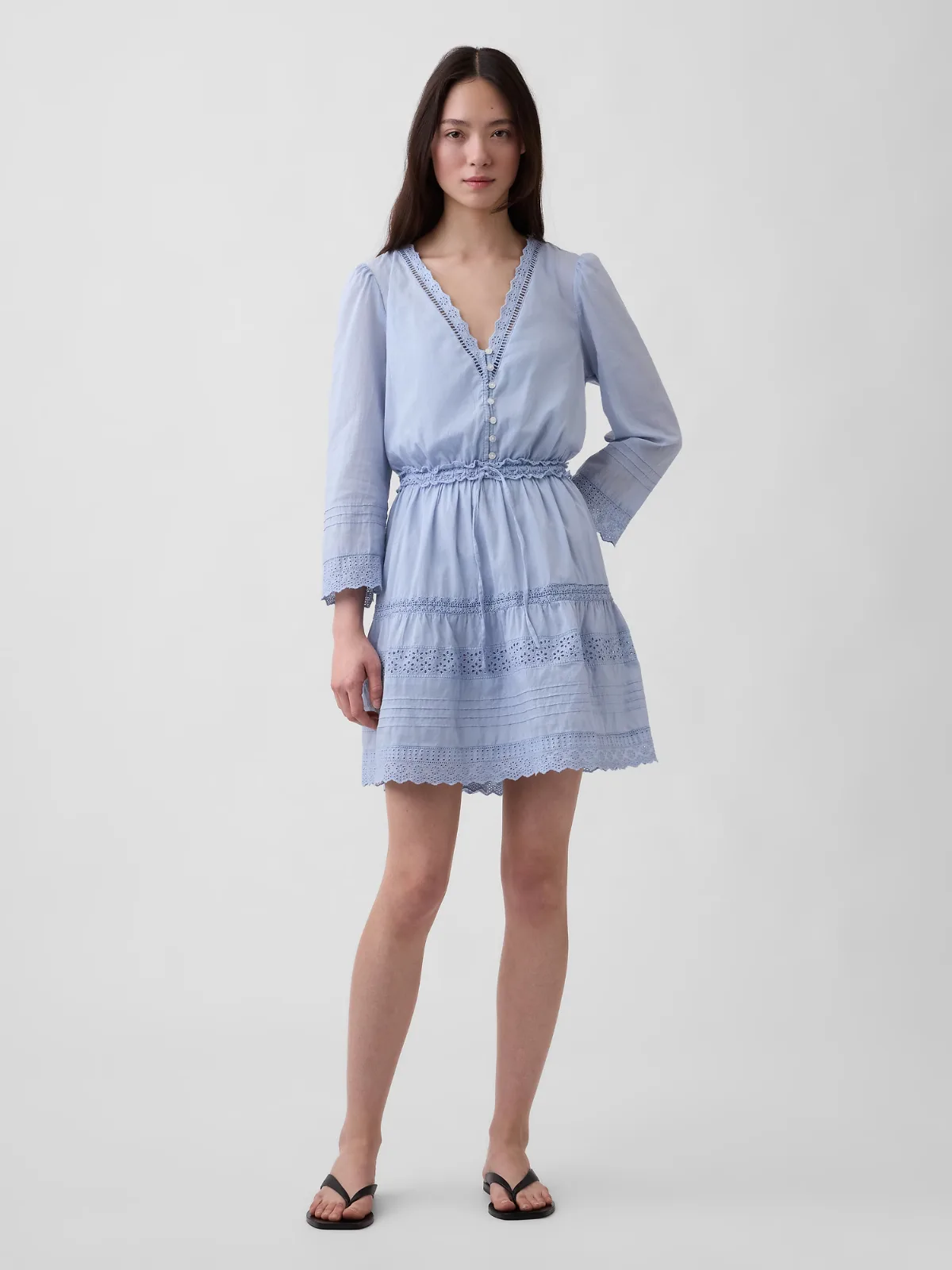 Lace-Trim Mini Dress by Gap