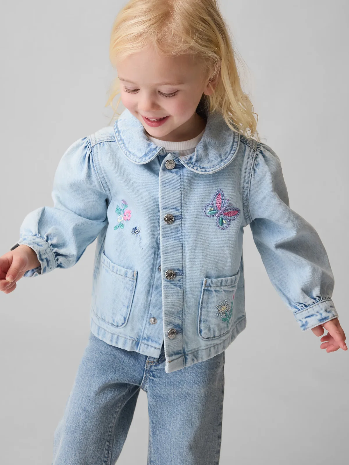 Denim Embroidered Chore Jacket by Gap