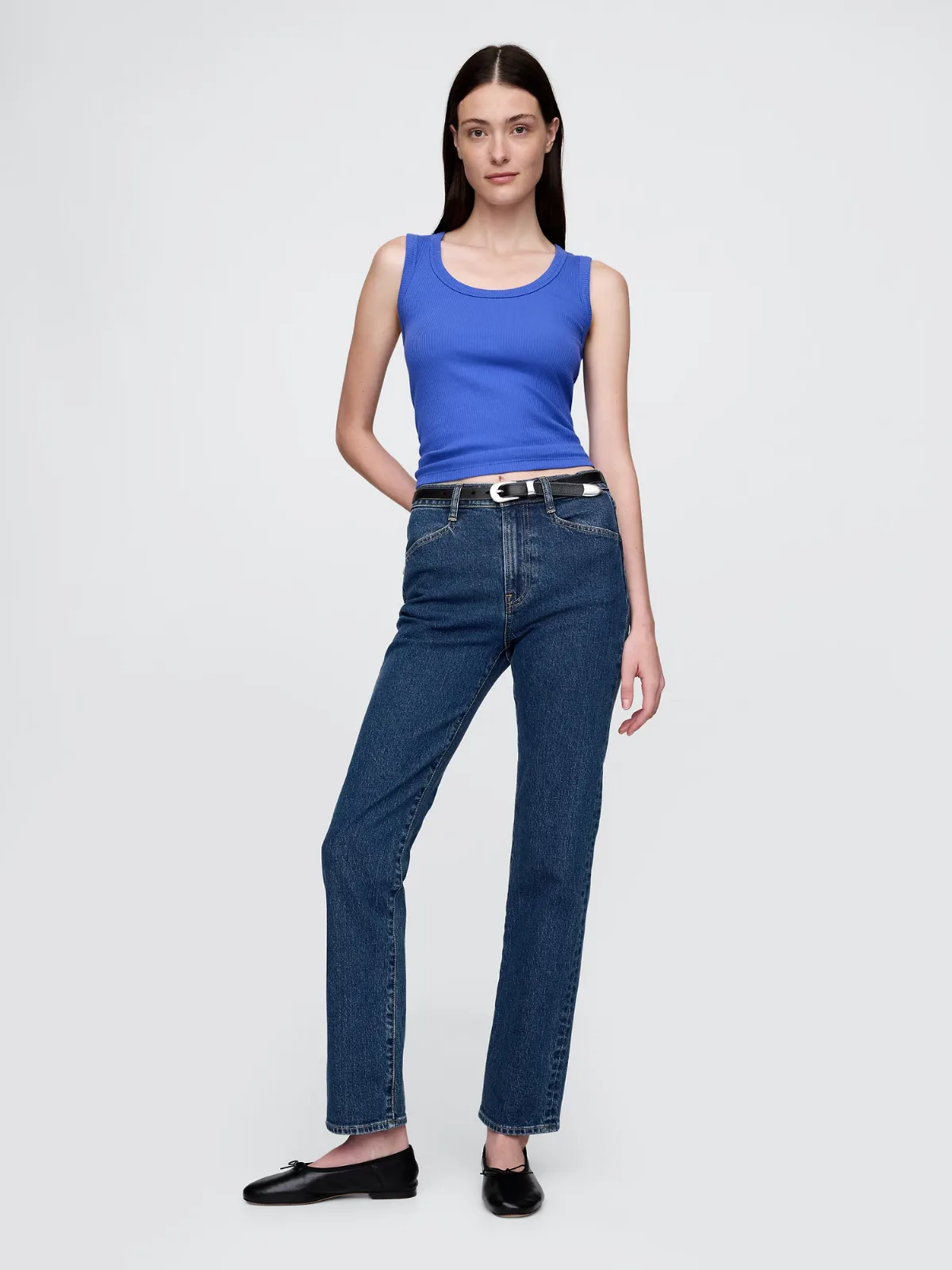 High Rise 90s Slim Straight Jeans by Gap