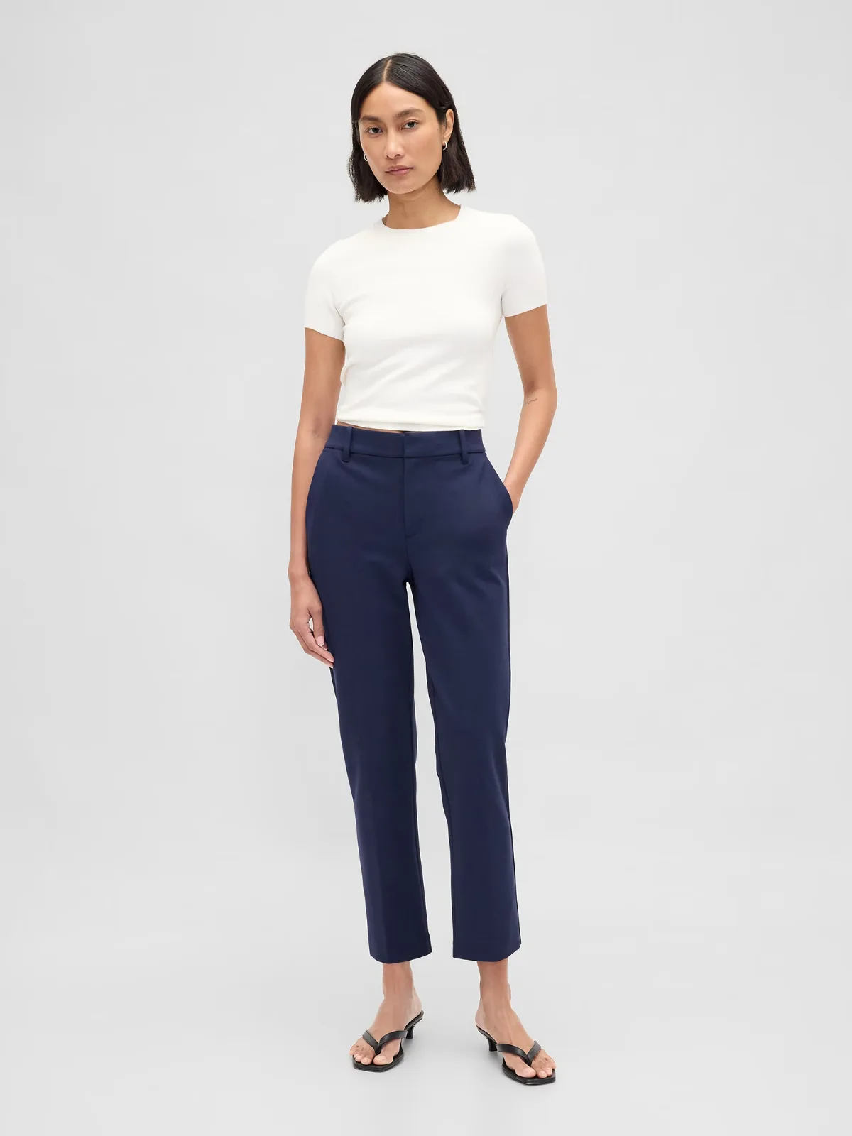 High Rise Double Knit Slim Crop Pants by Gap
