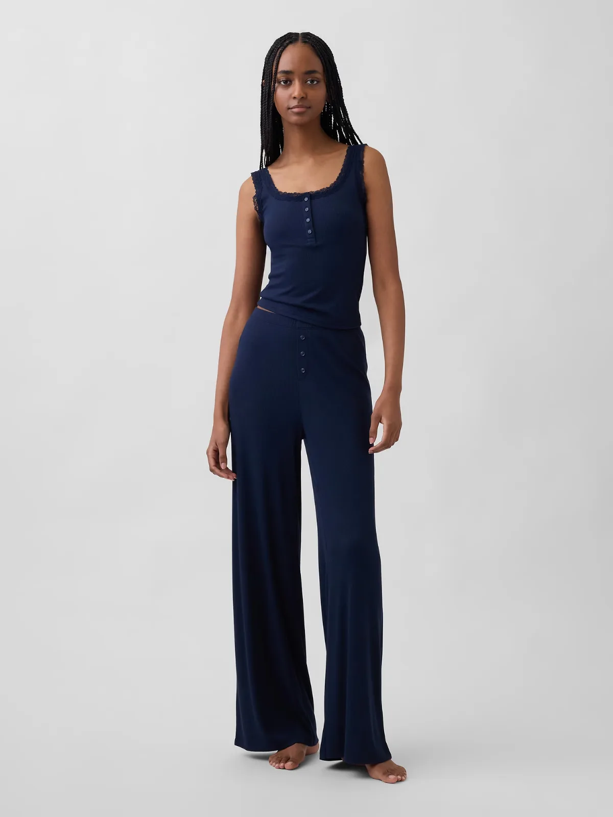 Mini Rib Wide-Leg PJ Pants by Gap
