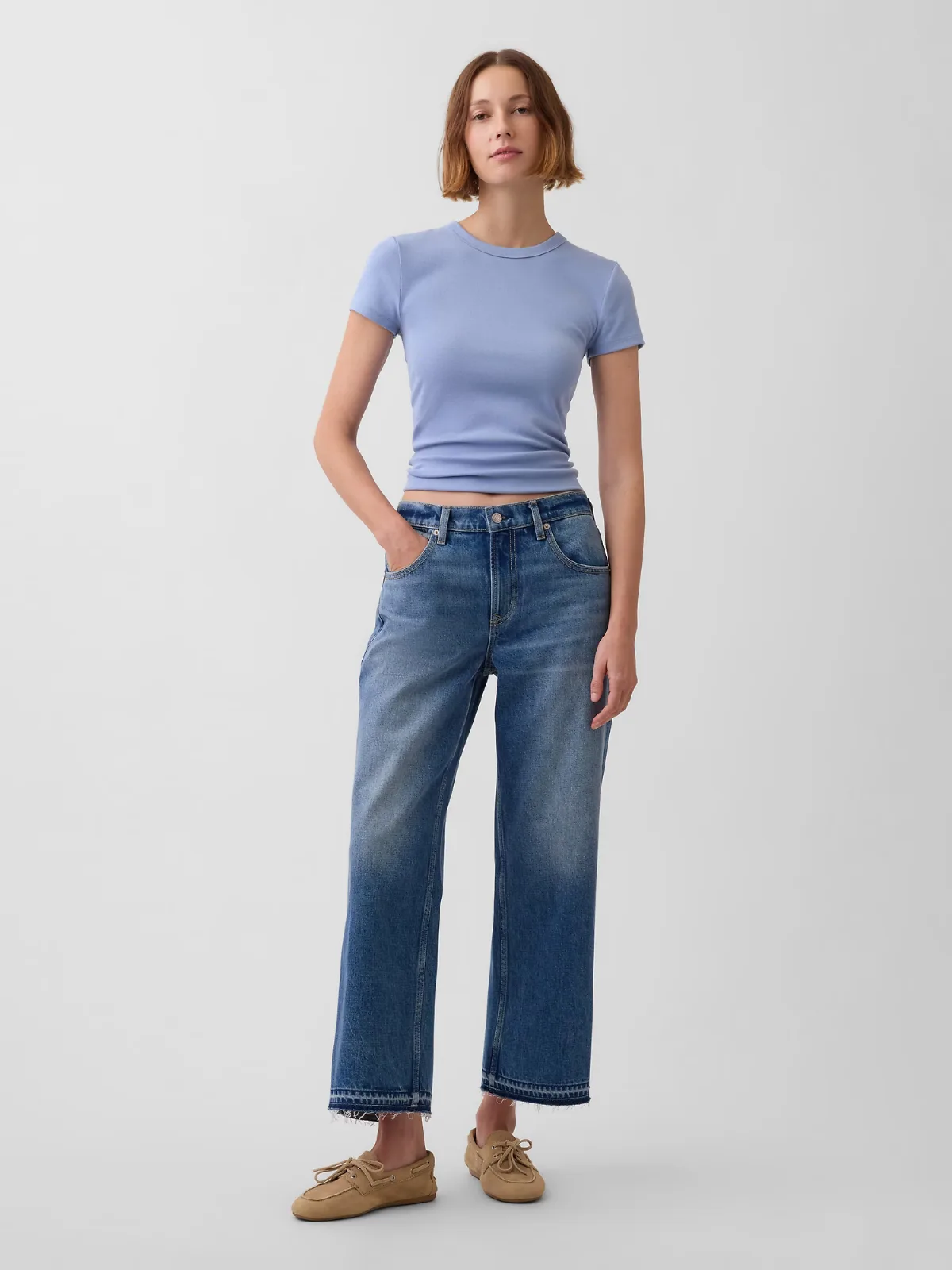 Low Slung Relaxed Crop Jeans