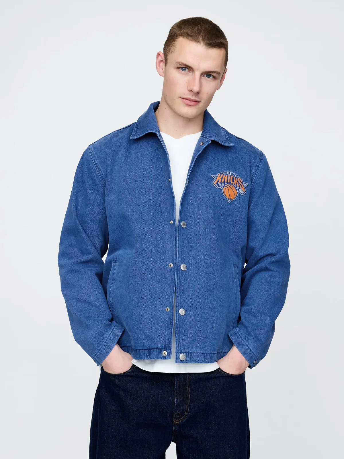 NBA New York Knicks Logo Denim Coaches Jacket by Gap